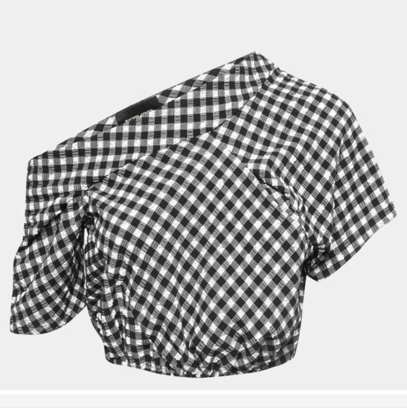 Rachel Comey Pout Gingham Asymmetrical Top - Picture 2 of 6